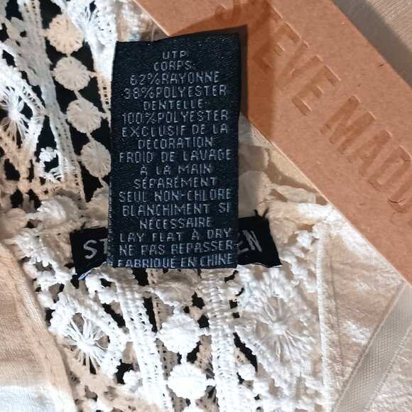 NEW Steve Madden Lace Inset Ruana in Ivory, OS, Crotchet Kimono Cardigan - Picture 8 of 8